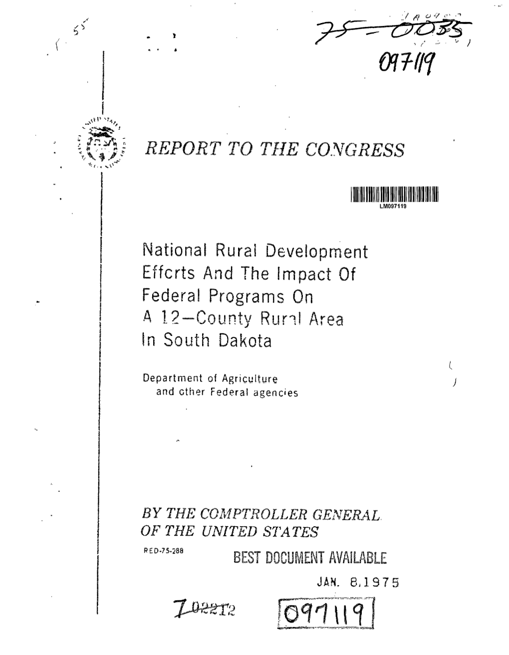 RED-75-288 National Rural Development Efforts and the Impact