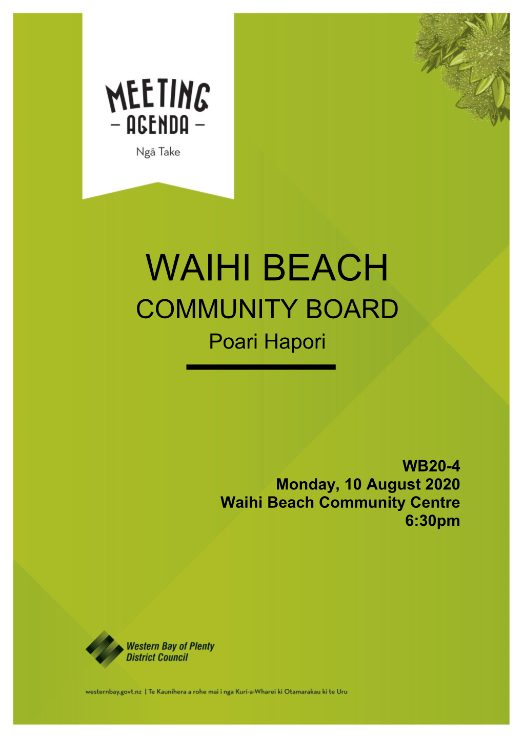 Agenda of Waihi Beach Community Board Meeting