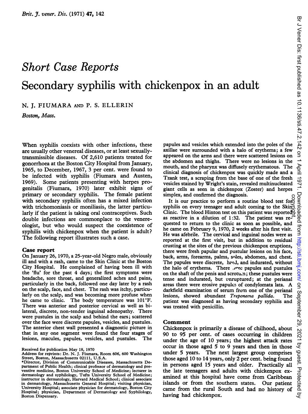 Secondary Syphilis with Chickenpox in an Adult