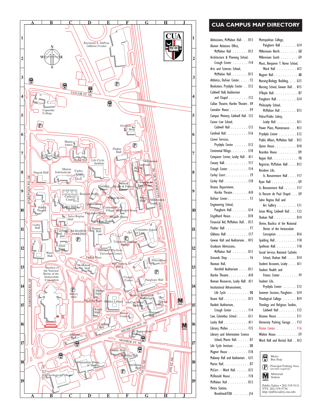 Catholic University of America Campus Map Directory