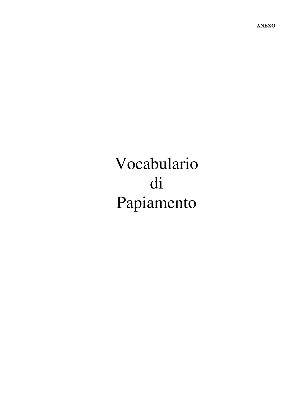 Vocabulario Di Papiamento