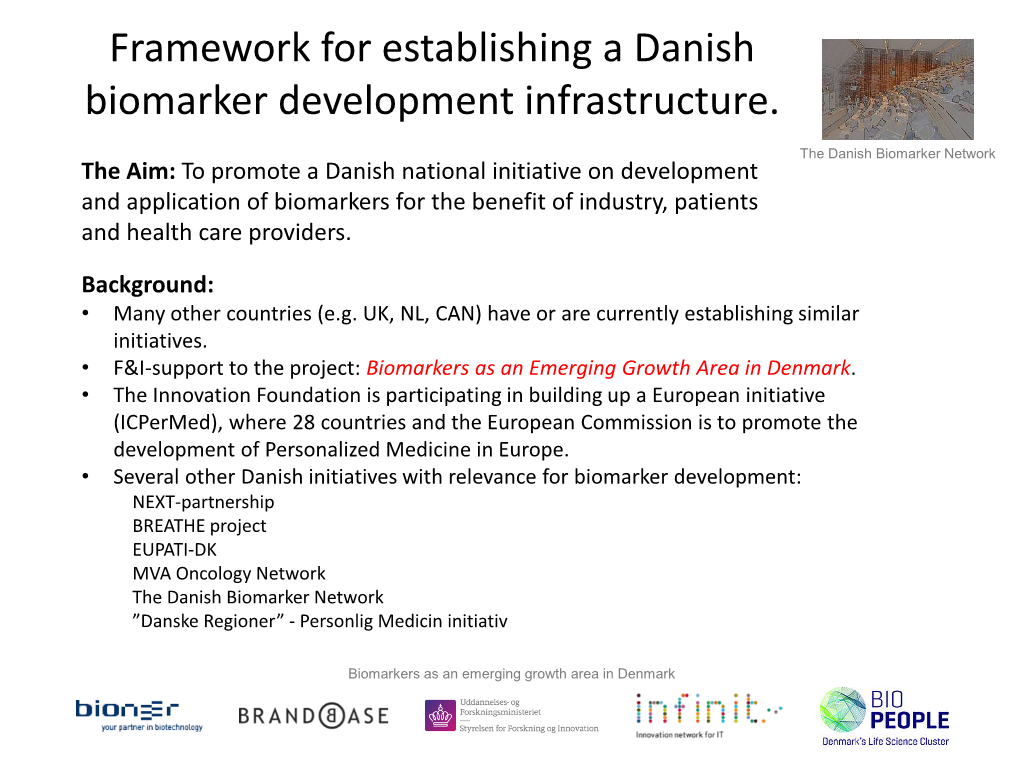 Framework for Establishing a Danish Biomarker Development Infrastructure
