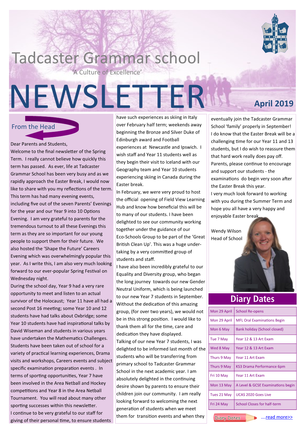 Newsletter Easter 2019