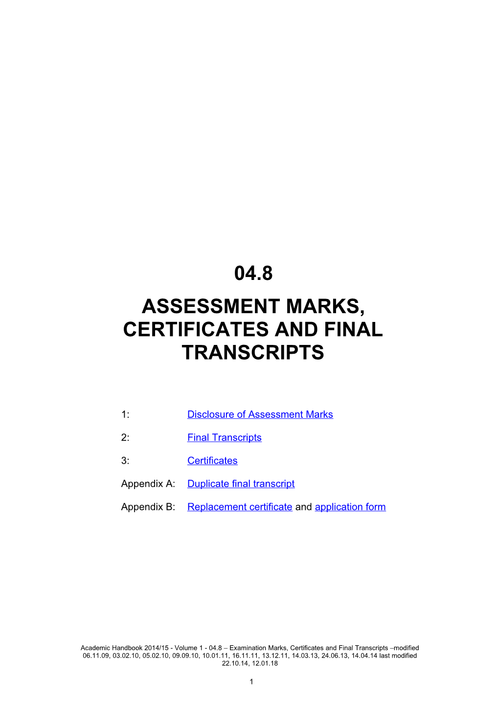 04-08 Examination Results Certificates and Transcripts