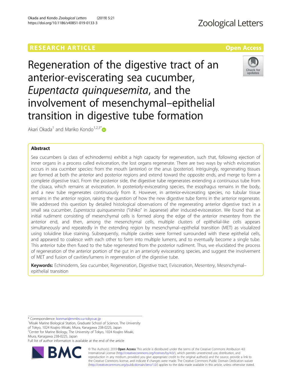 Regeneration of the Digestive Tract of an Anterior-Eviscerating Sea