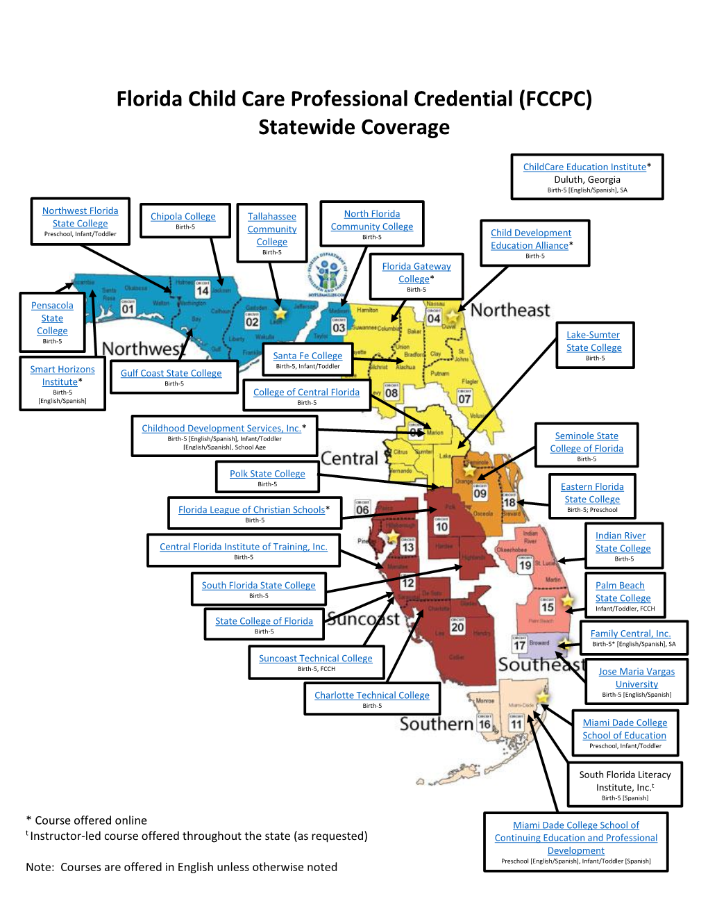 Florida Child Care Professional Credential (FCCPC) Statewide Coverage