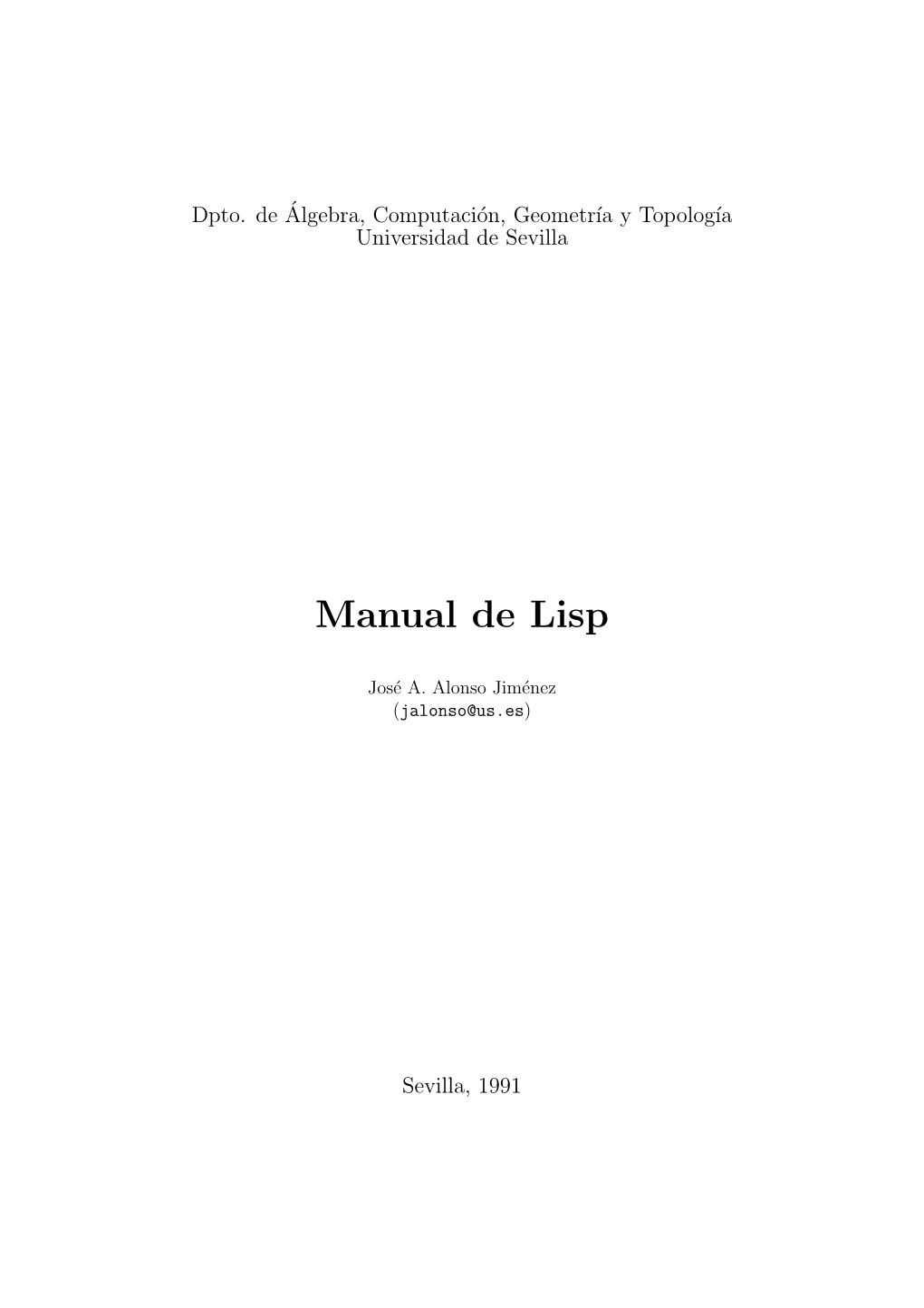 Manual De Lisp