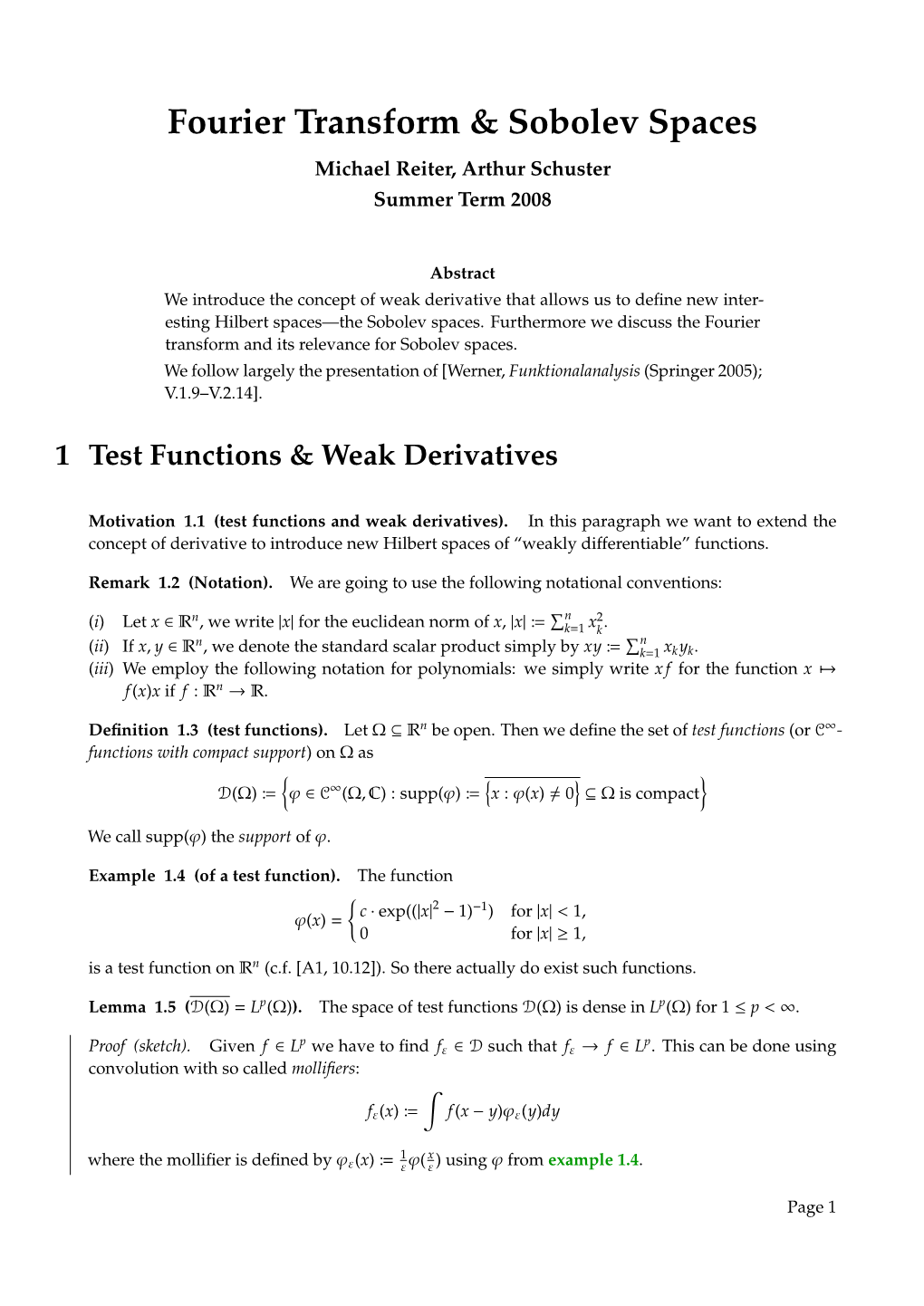 Fourier Transform & Sobolev Spaces