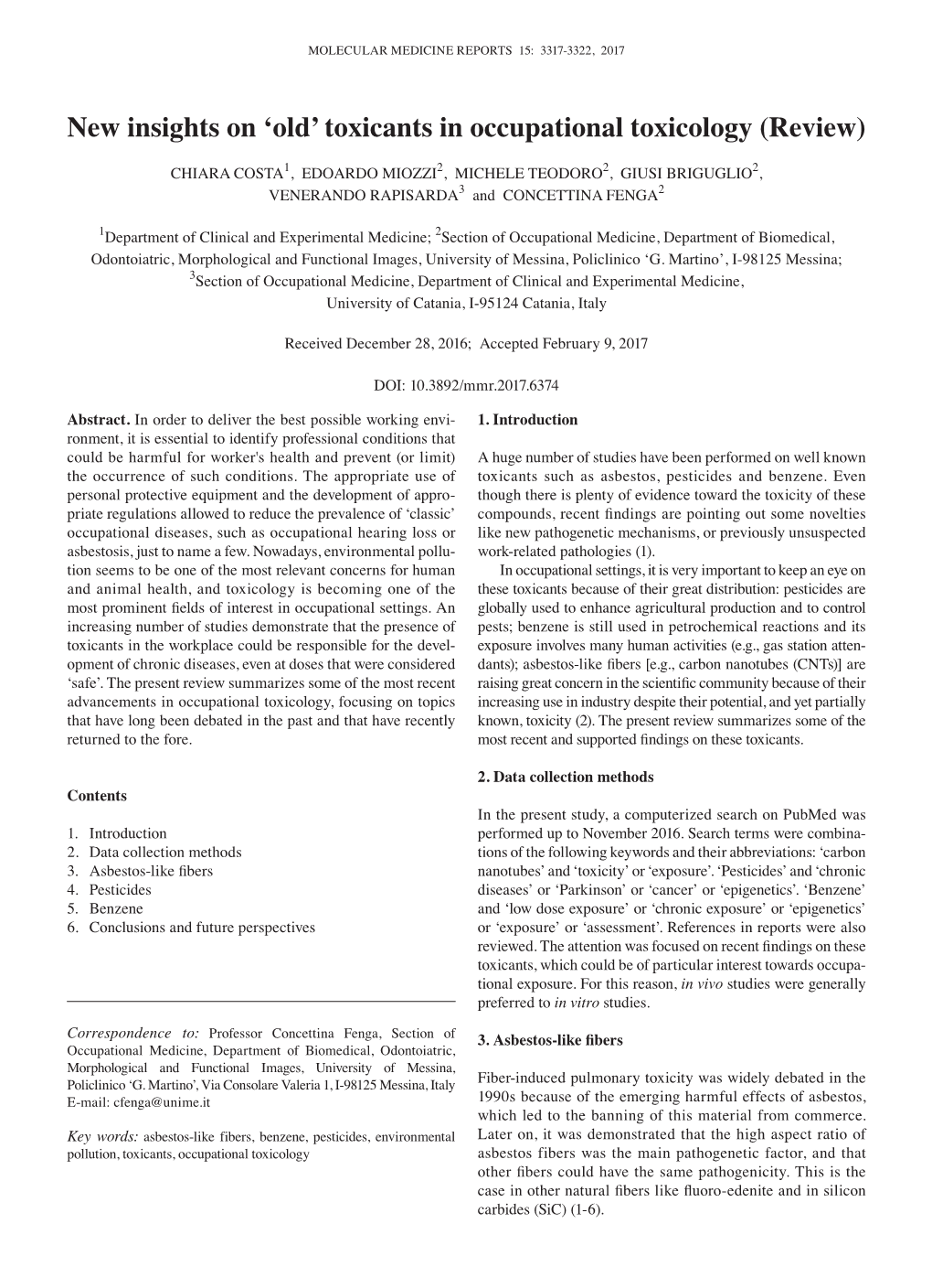 New Insights on 'Old' Toxicants in Occupational Toxicology (Review)