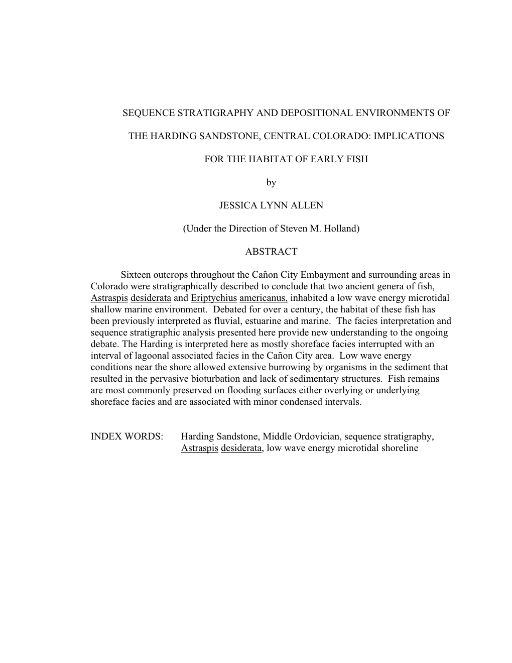 Sequence Stratigraphy and Depositional Environments Of