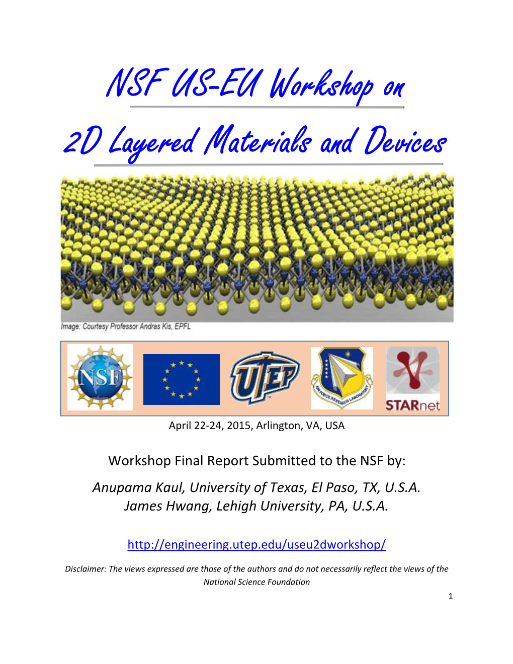 NSF US-EU Workshop on 2D Layered Materials and Devices