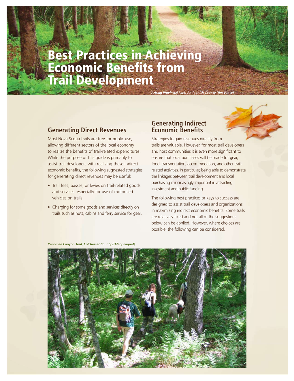 Best Practices in Achieving Economic Benefits from Trail Development