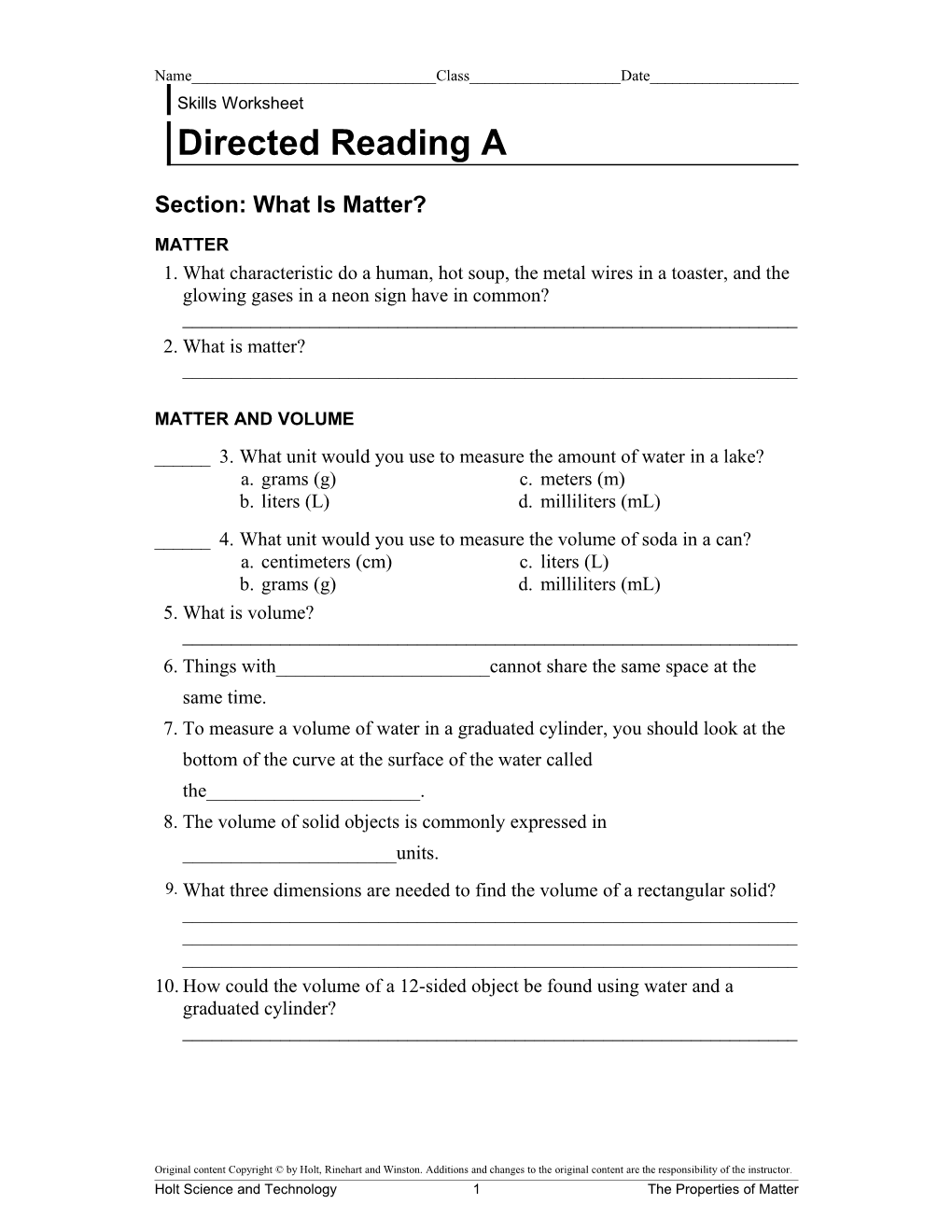 Directed Reading A s1