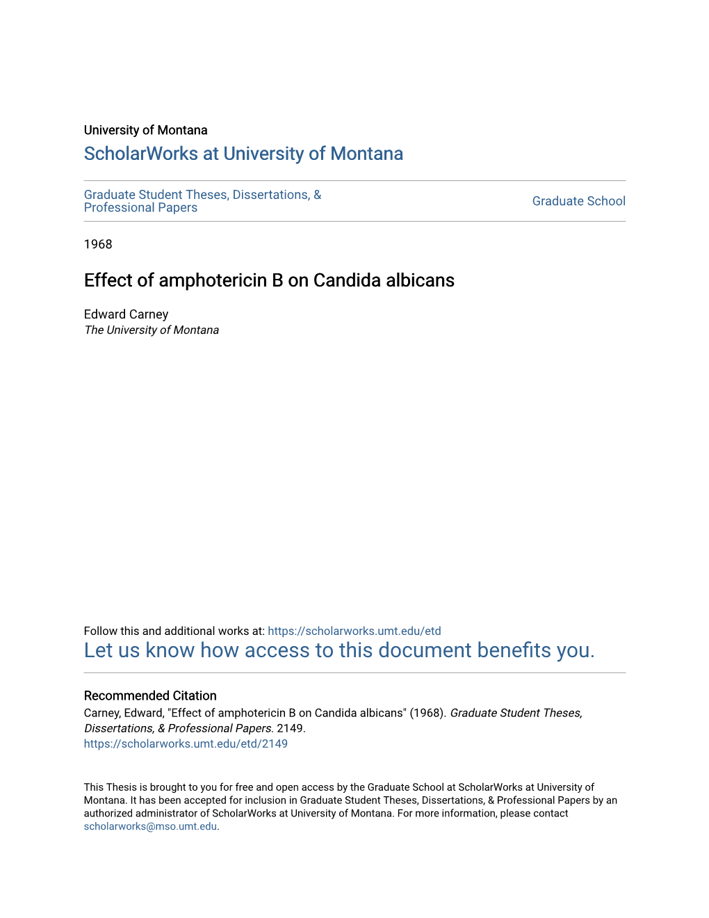 Effect of Amphotericin B on Candida Albicans