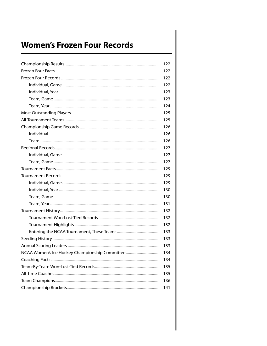 Women's Frozen Four Records