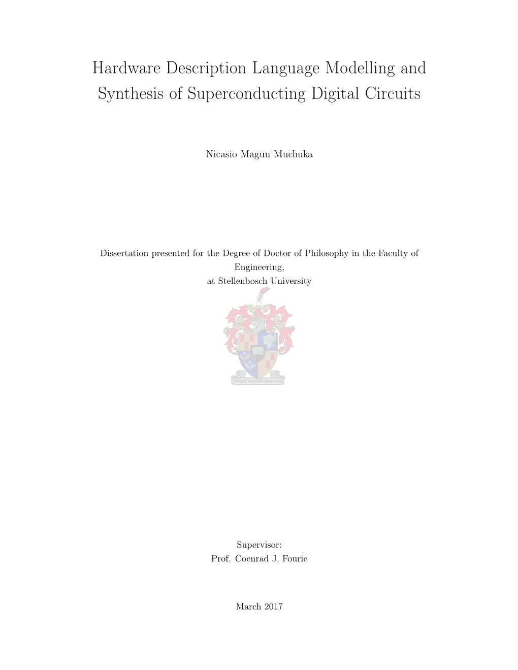 Hardware Description Language Modelling and Synthesis of Superconducting Digital Circuits