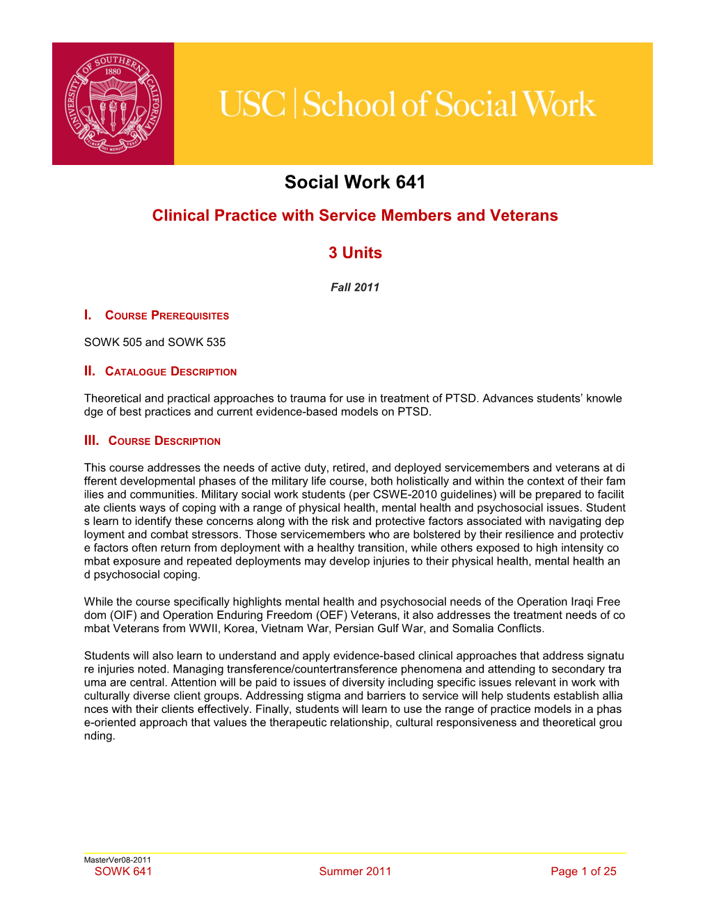 School of Social Work Syllabus Template Guide s16