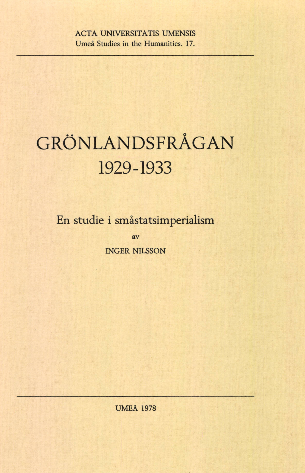 Grönlandsfrågan 1929-1933