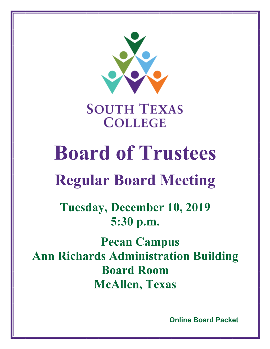 2019-10-29 Regular Board Meeting Packet