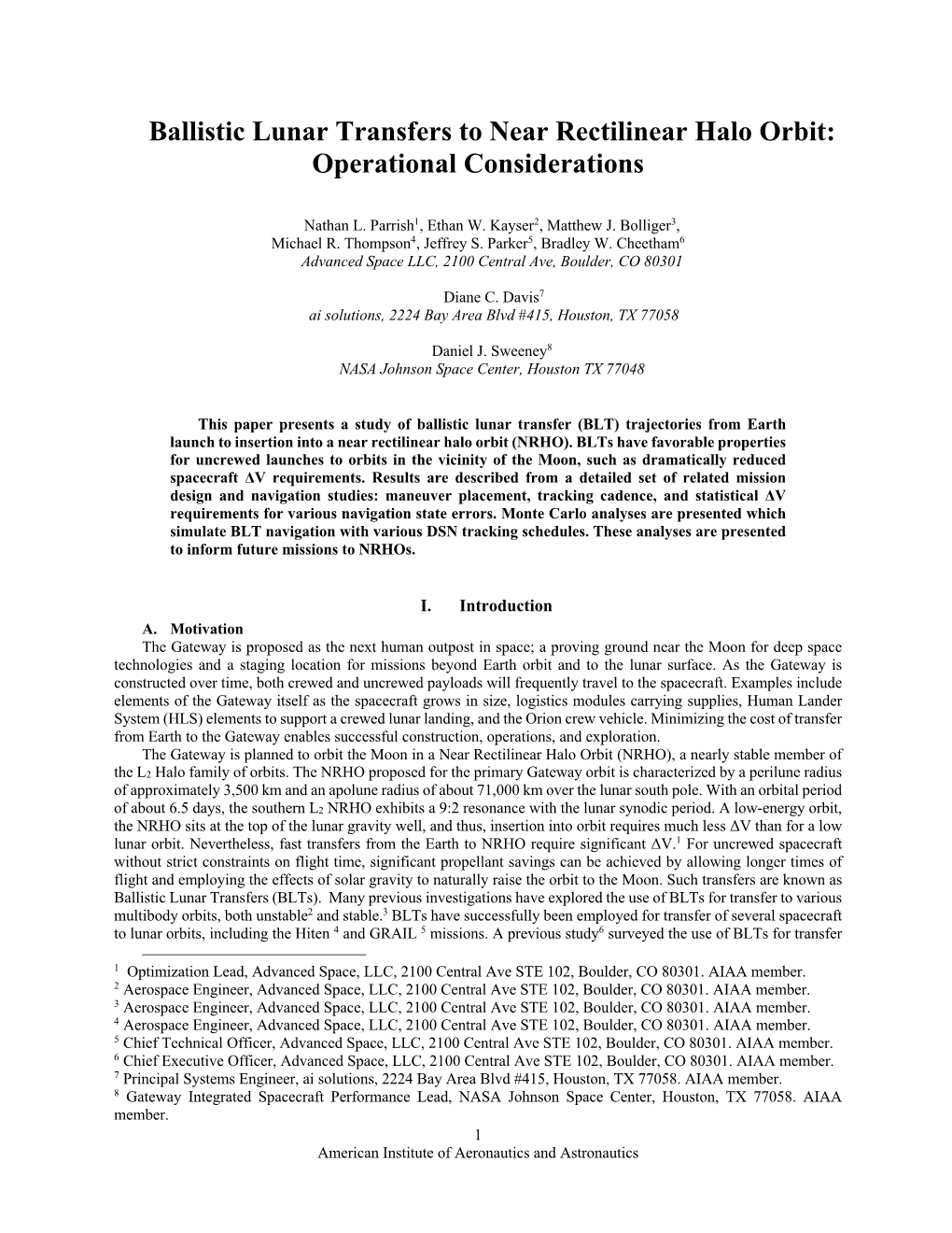 Ballistic Lunar Transfers to Near Rectilinear Halo Orbit: Operational Considerations