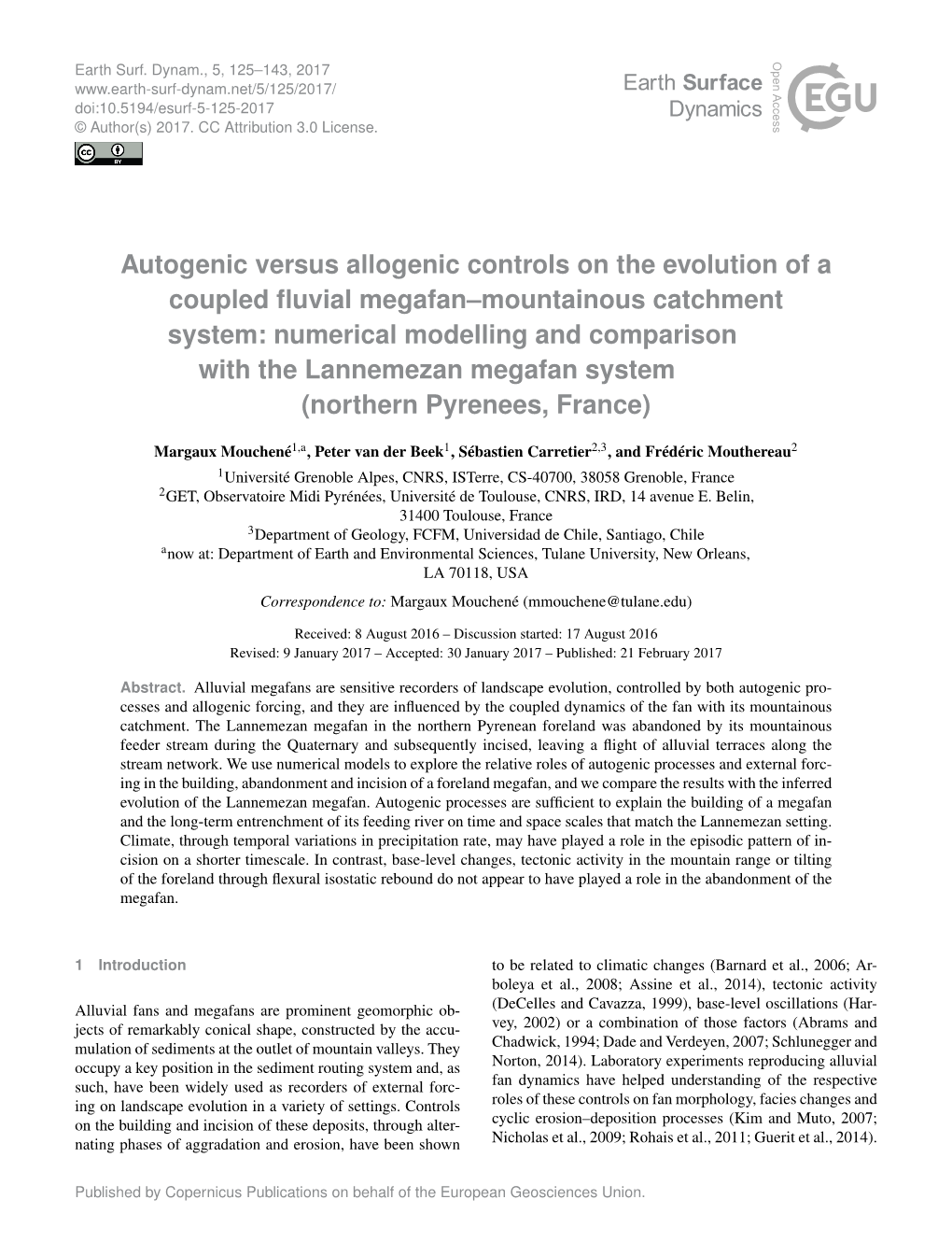 Autogenic Versus Allogenic Controls on the Evolution of a Coupled Fluvial