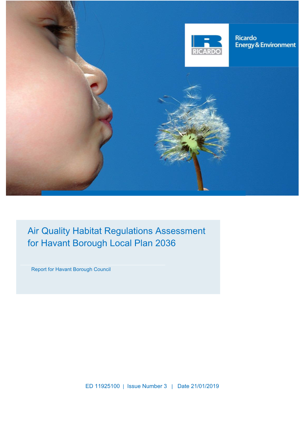 Air Quality Habitats Regulations Assessment