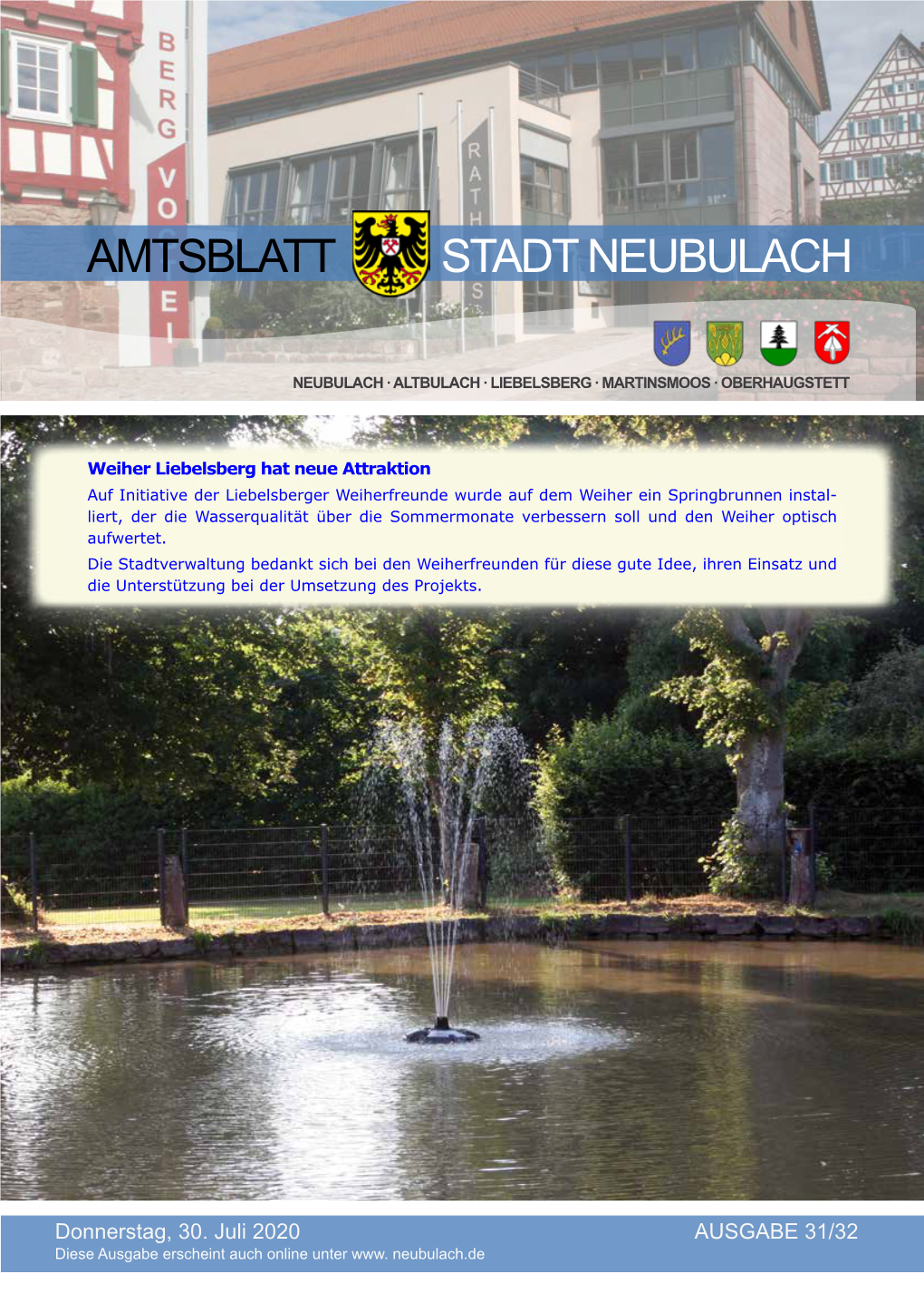 Amtsblatt Stadt Neubulach