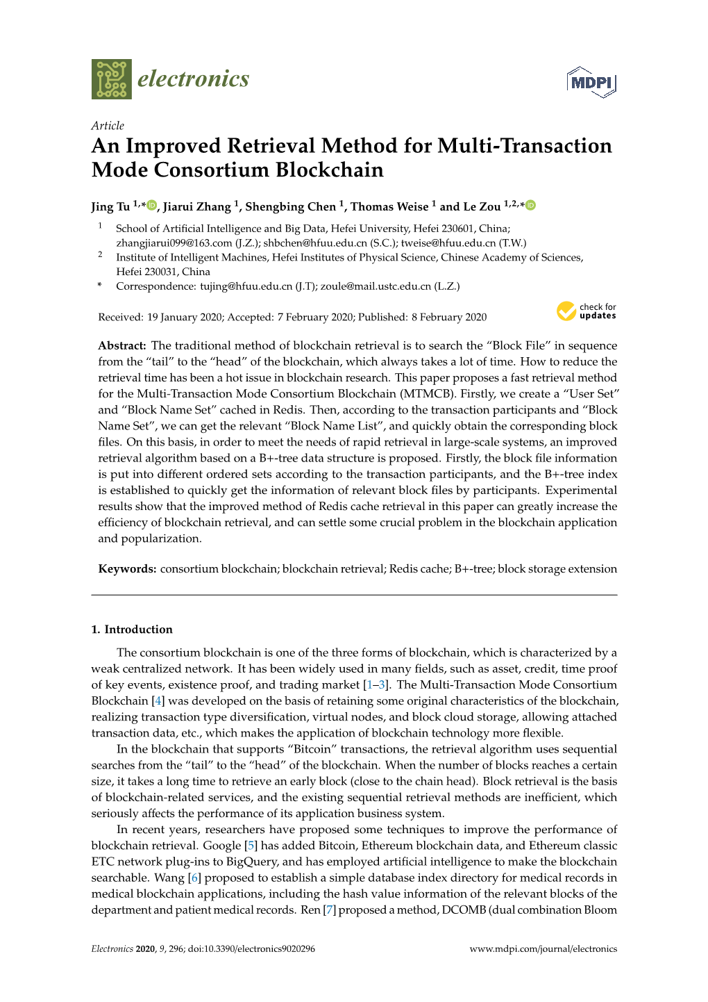 An Improved Retrieval Method for Multi-Transaction Mode Consortium Blockchain