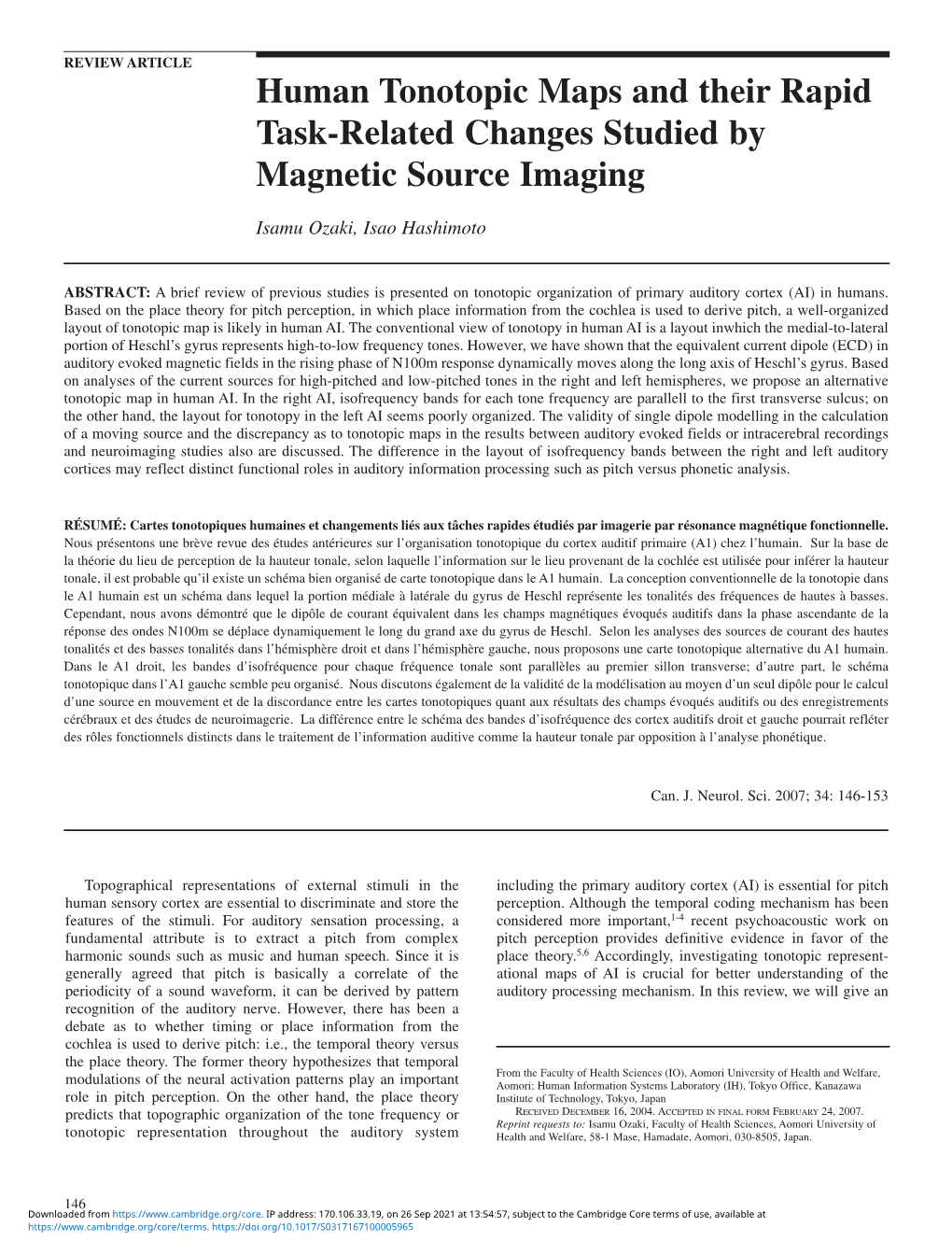 Human Tonotopic Maps and Their Rapid Task-Related Changes Studied by Magnetic Source Imaging