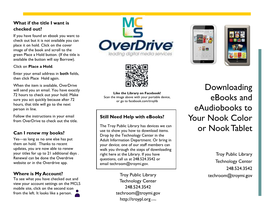 Downloading Ebooks and Eaudiobooks to Your Nook Color Or