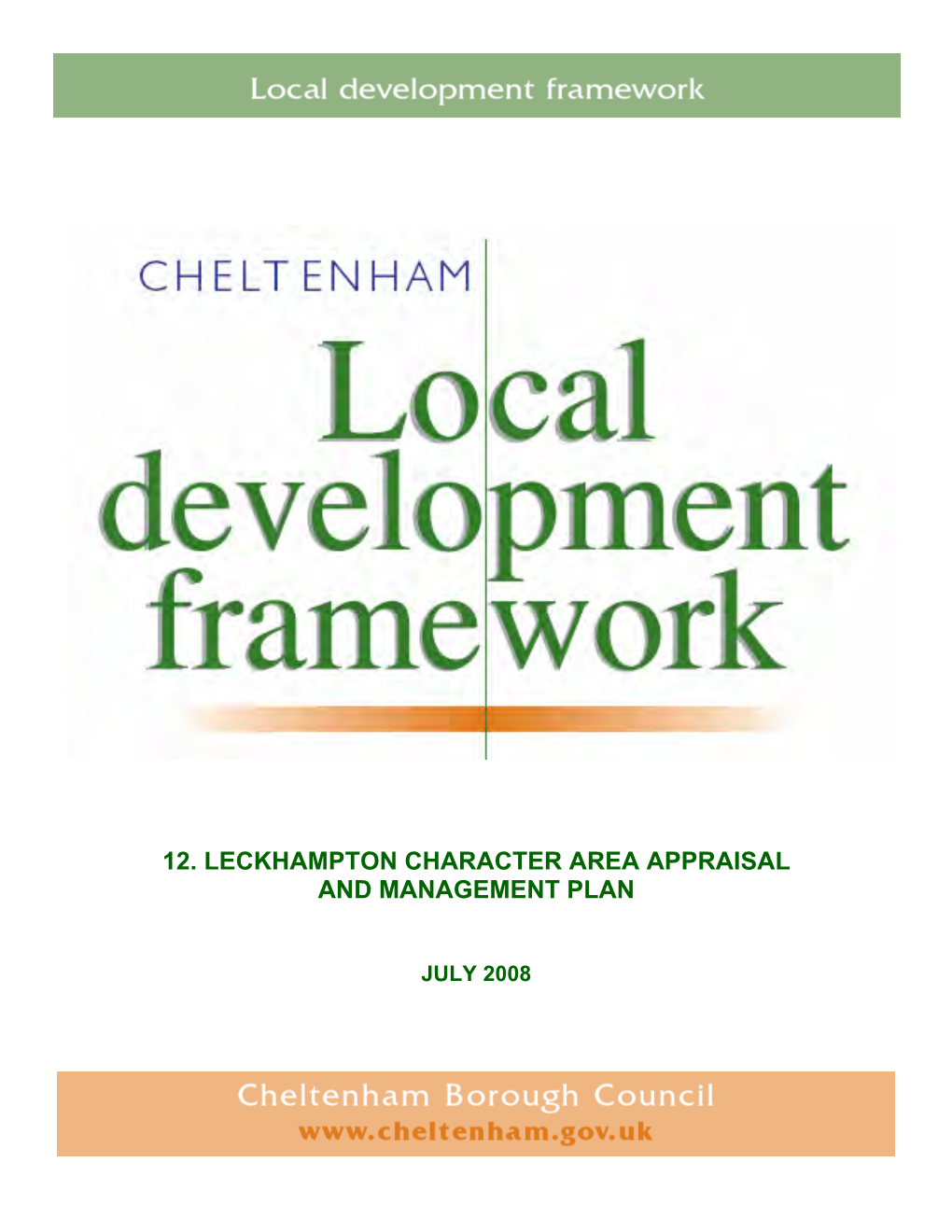 12. Leckhampton Character Area Appraisal and Management Plan