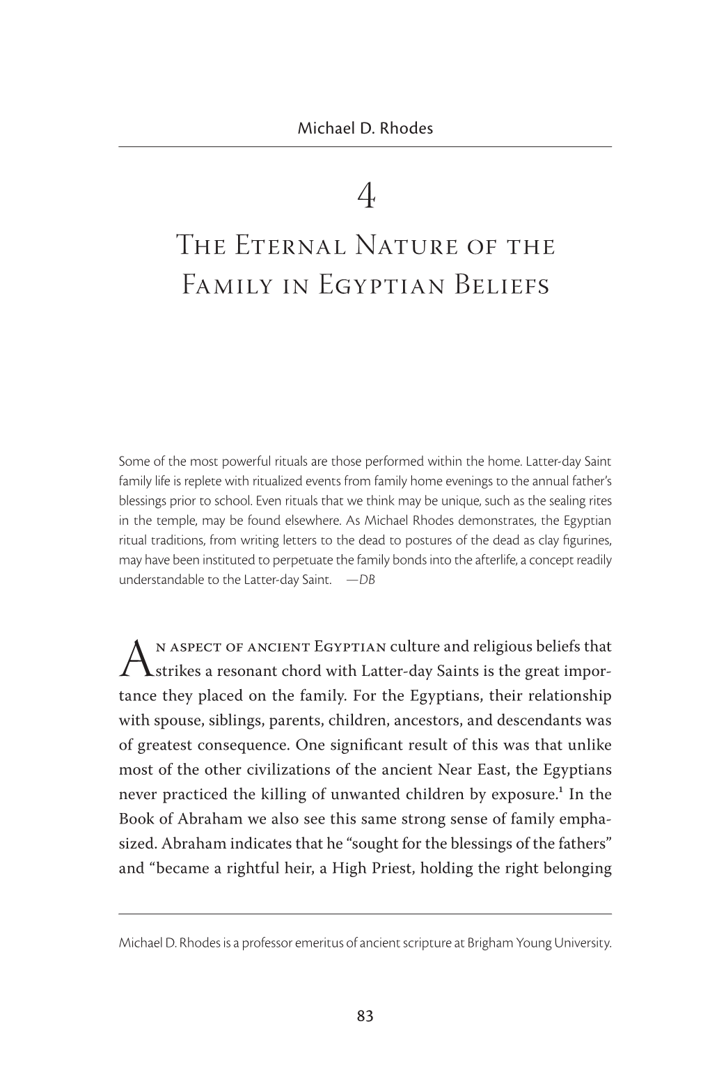 The Eternal Nature of the Family in Egyptian Beliefs