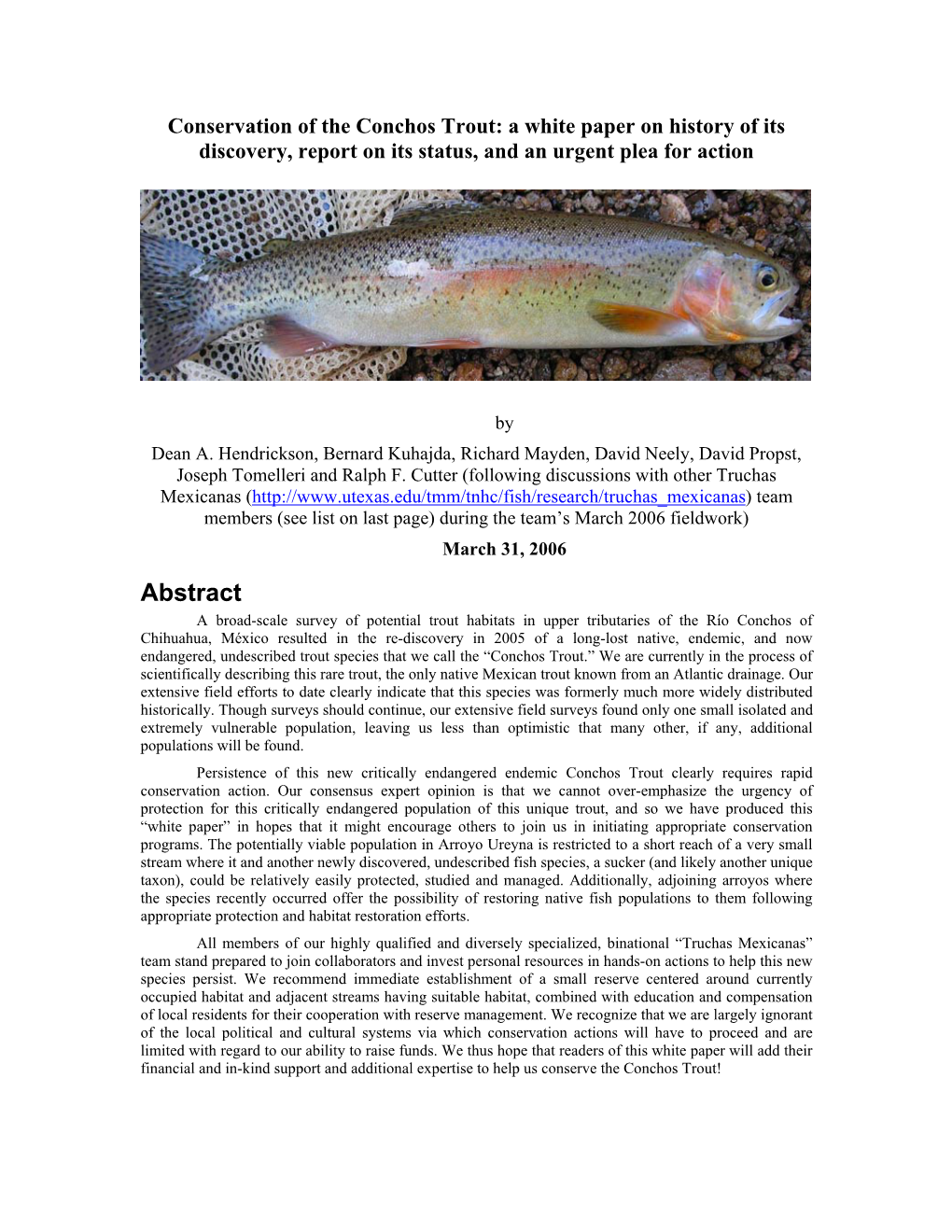 Conchos Trout White Paper