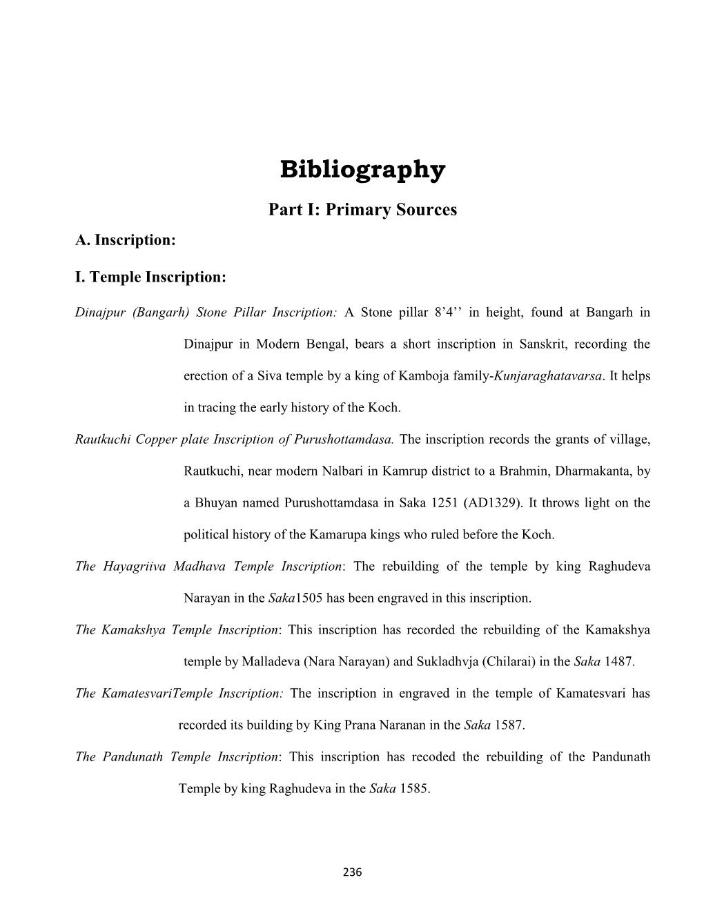 Bibliography Part I: Primary Sources A