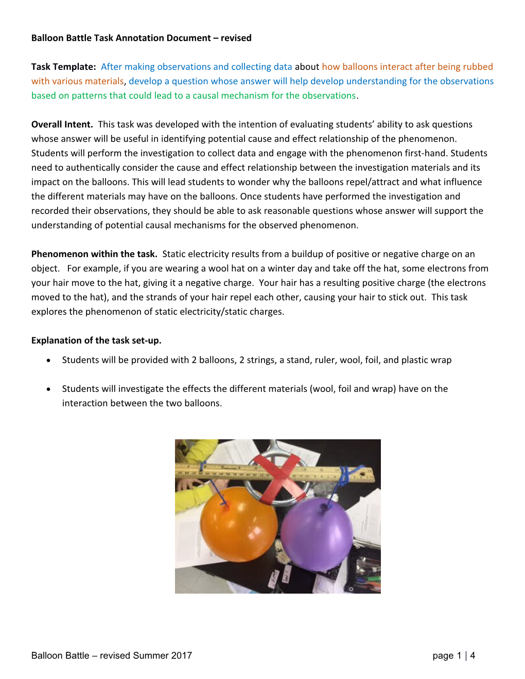 Balloon Battle Task Annotation Document Revised