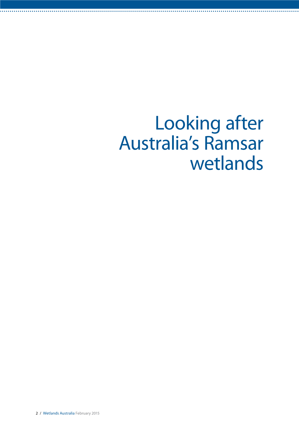 Looking After Australia's Ramsar Wetlands (PDF
