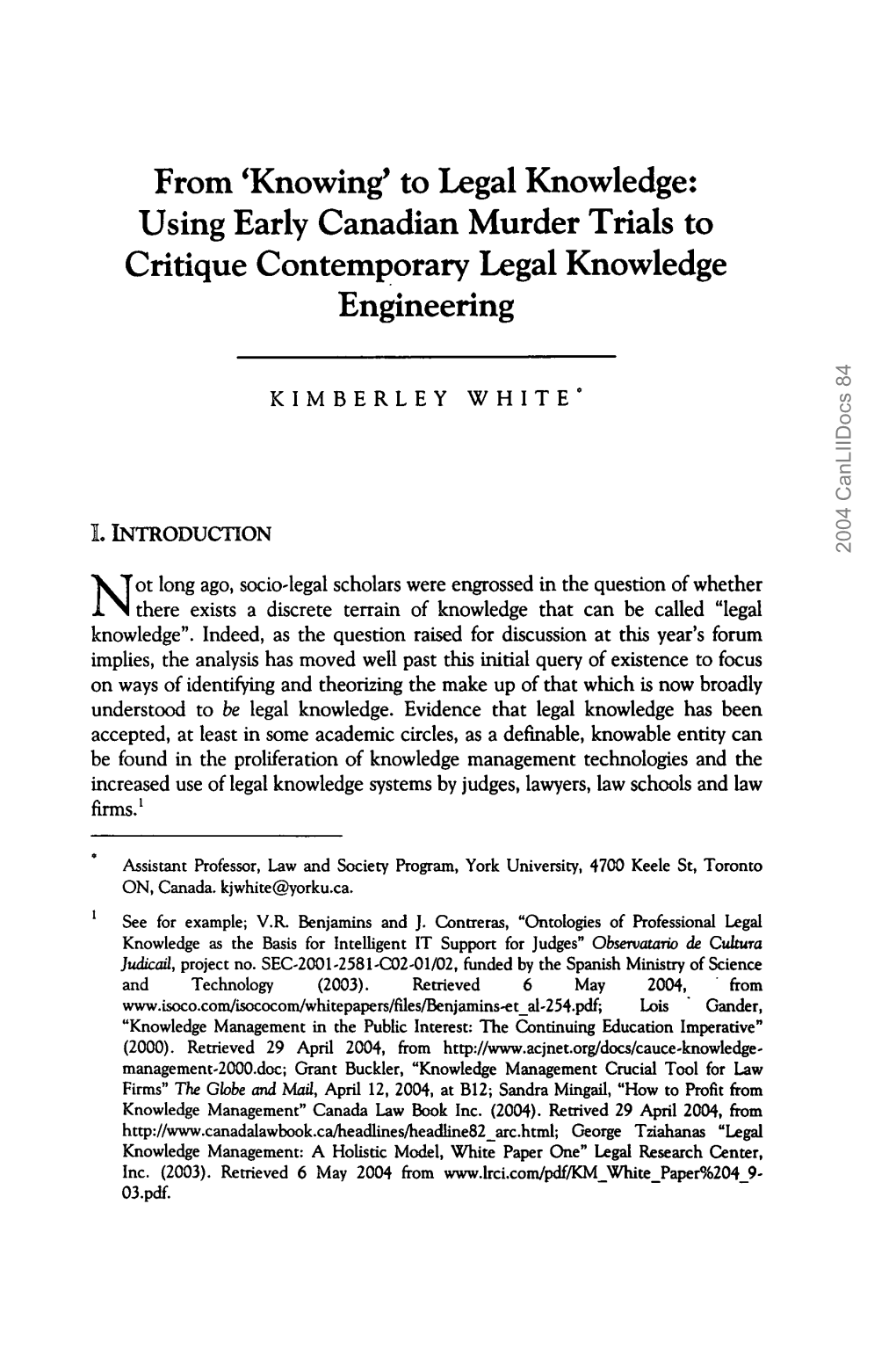 Using Early Canadian Murder Trials to Critique Contemporary Legal Knowledge Engineering