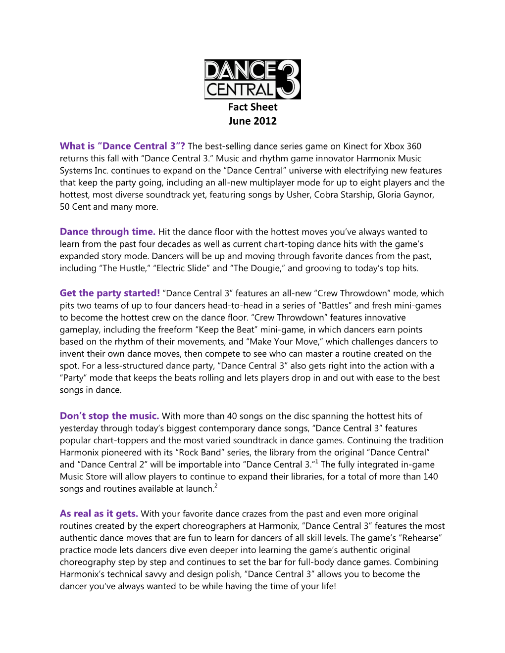 Fact Sheet June 2012