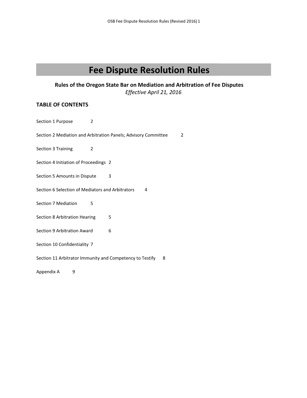 Oregon State Bar Board of Governors Policies s1