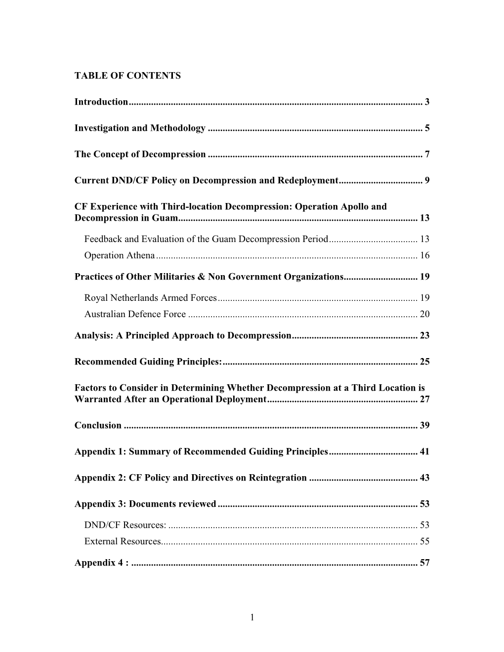 TABLE of CONTENTS Introduction