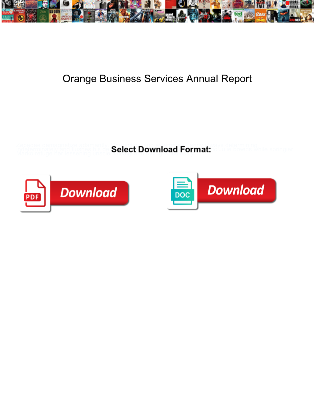 Orange Business Services Annual Report