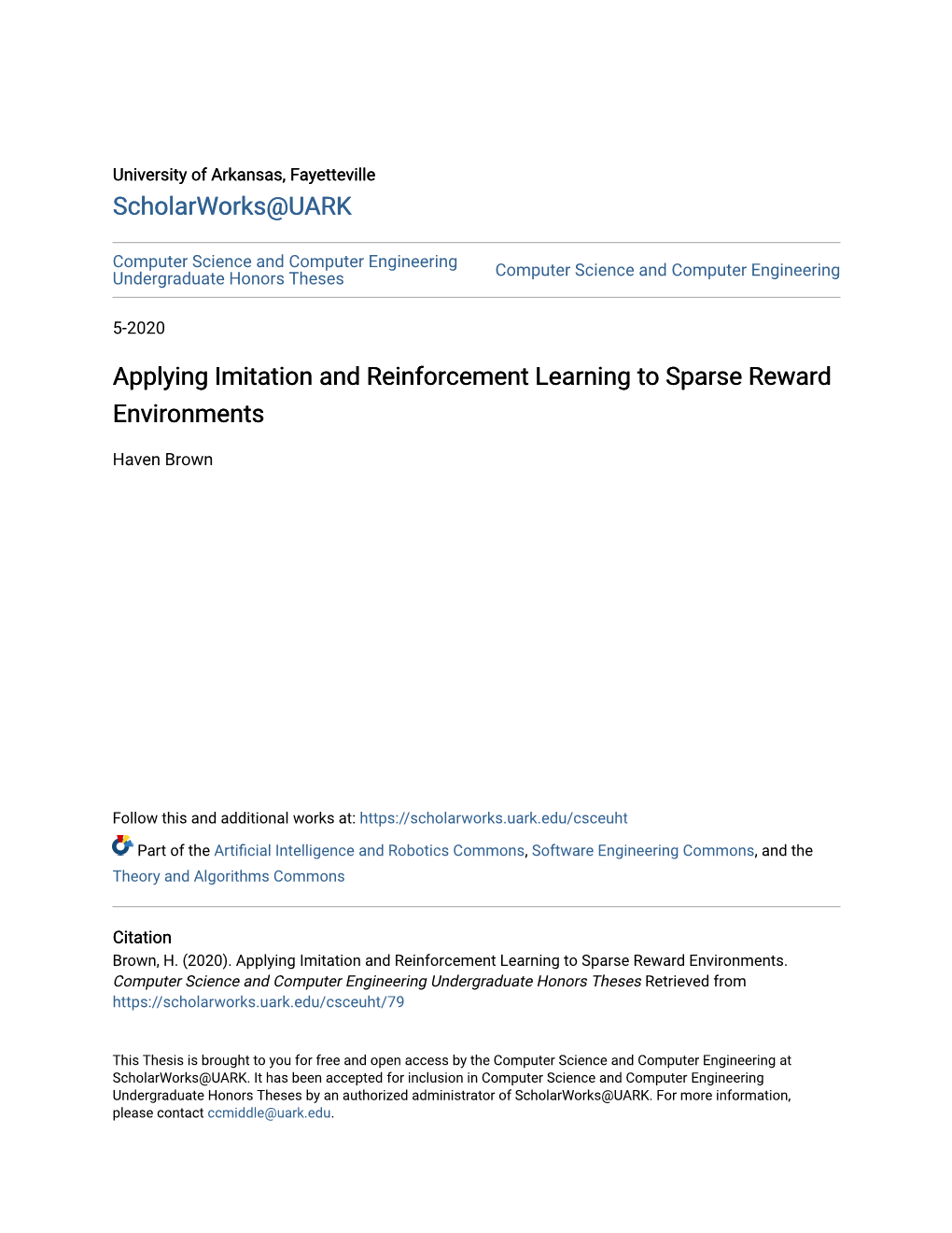 Applying Imitation and Reinforcement Learning to Sparse Reward Environments