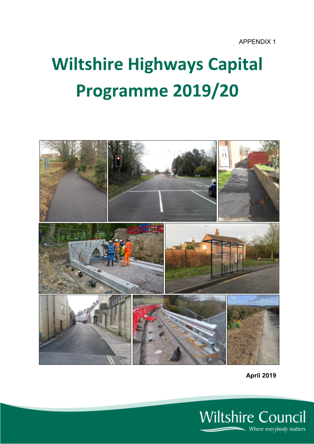 Wiltshire Highways Capital Programme 2019/20