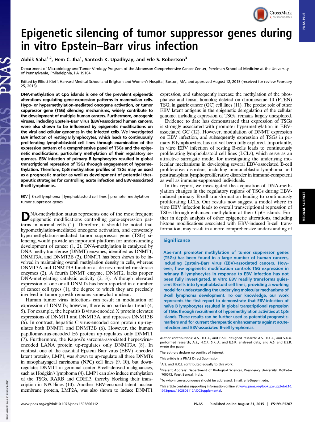 Epigenetic Silencing of Tumor Suppressor Genes During in Vitro