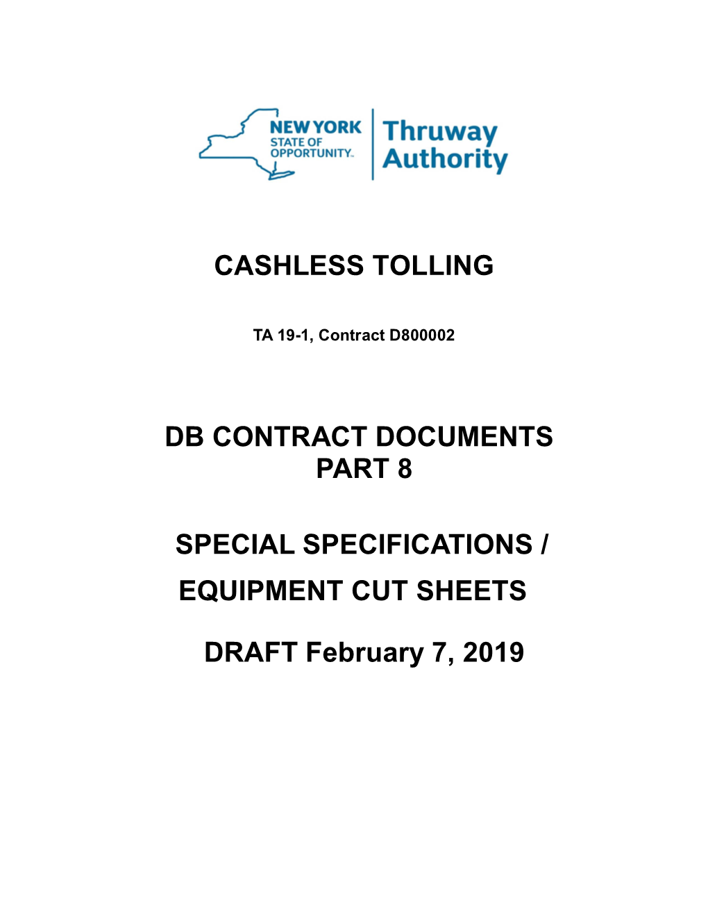 Cashless Tolling Db Contract Documents Part 8 Special