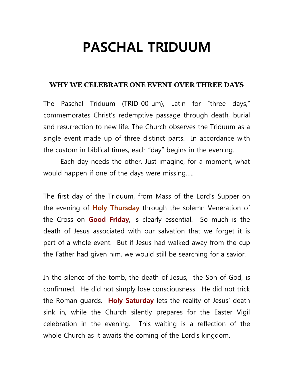 Paschal Triduum