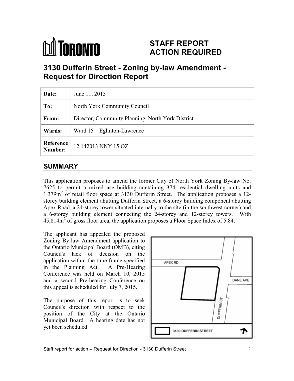 3130 Dufferin Street - Zoning By-Law Amendment - Request for Direction Report