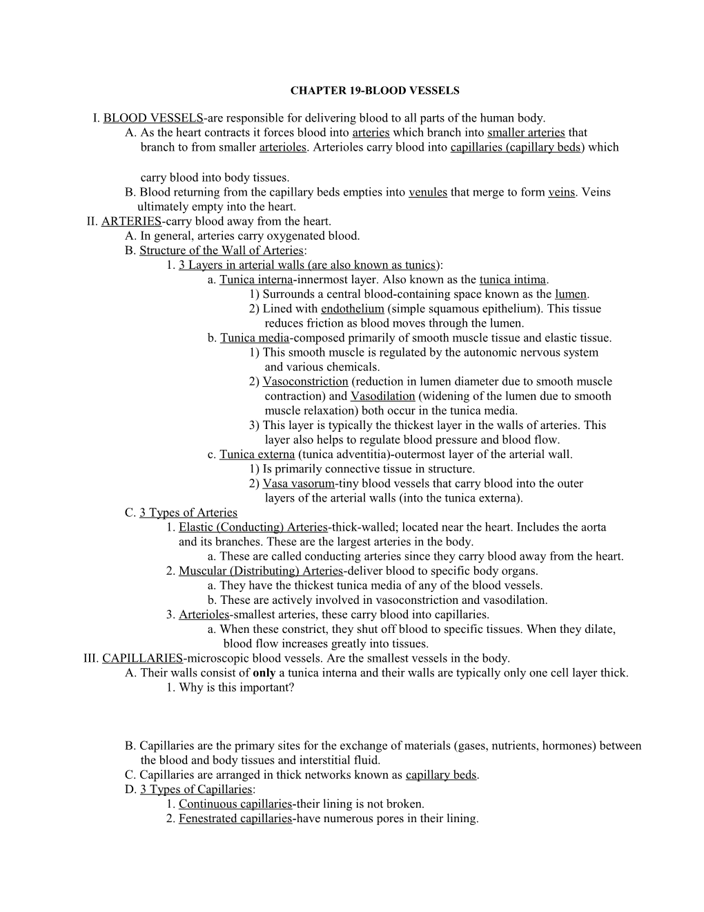 Chapter 19-Blood Vessels