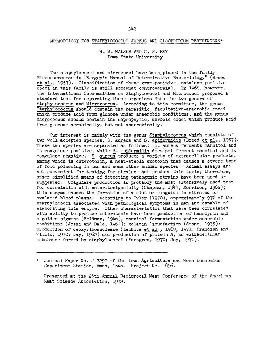 Methodology for Staphylococcus Areus and Clostridium Perfringens