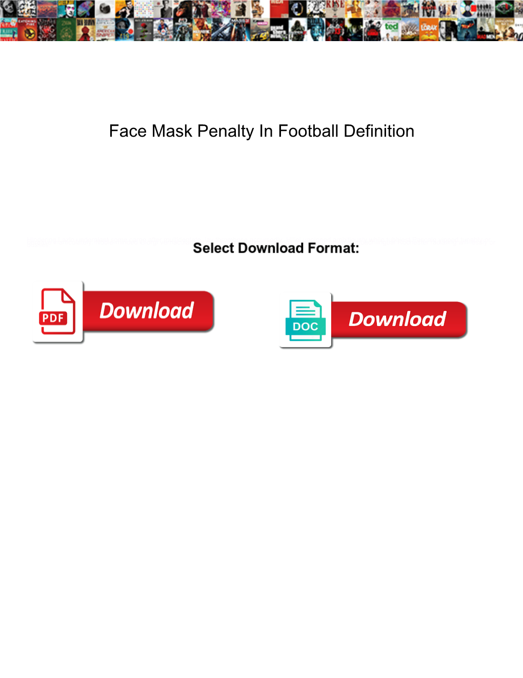 Face Mask Penalty in Football Definition